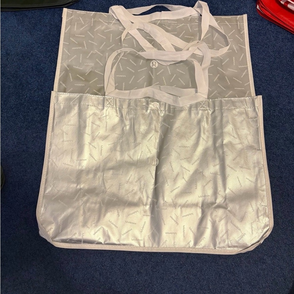 Lululemon Double Handled Jumbo Reusable Shoppers set of 2